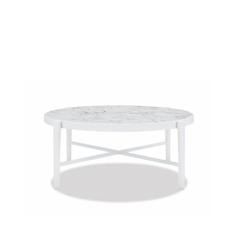 40" Round Coffee Table With Honed Carrara Top 1