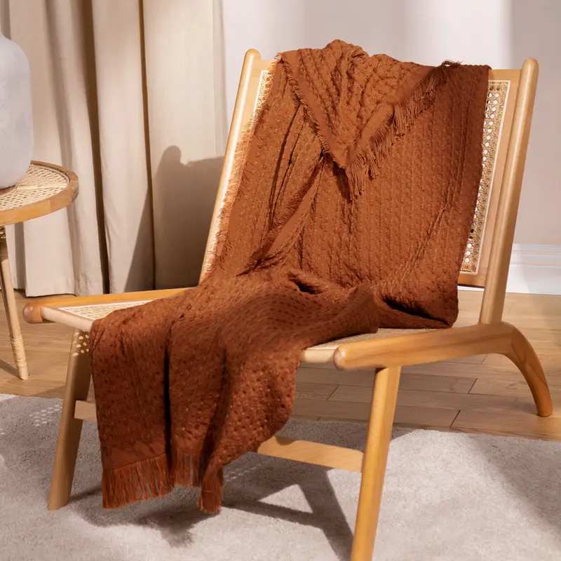 Abel Waffle Throw Pecan 1