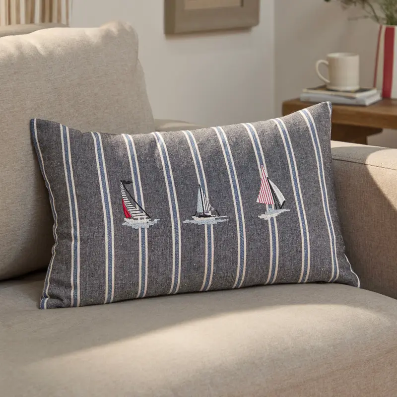 Abersoch Regatta Rectangle Cushion Navy 1