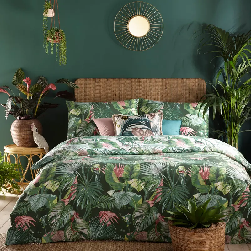 Amazonia Rainforest Duvet Cover Set Jade 1