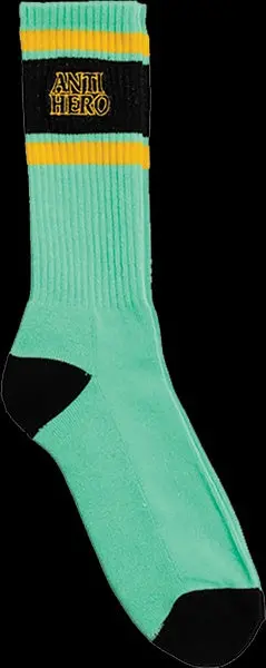 Anti Hero Blackhero Outline Sock - Green/Black/Gold 1