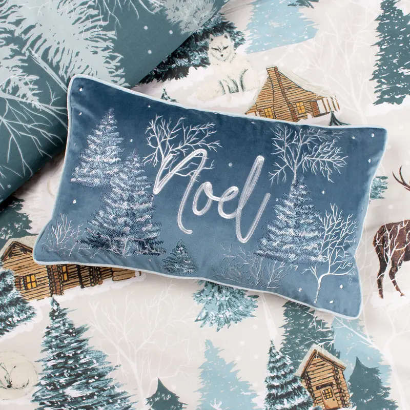 Arcticus Arctic Animal Rectangular Cushion Blue 1