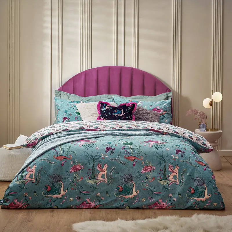 Athena Mythological Duvet Cover Set Mineral Blue 1