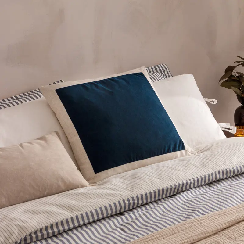 Auden Matte Velvet Cushion Indigo 1