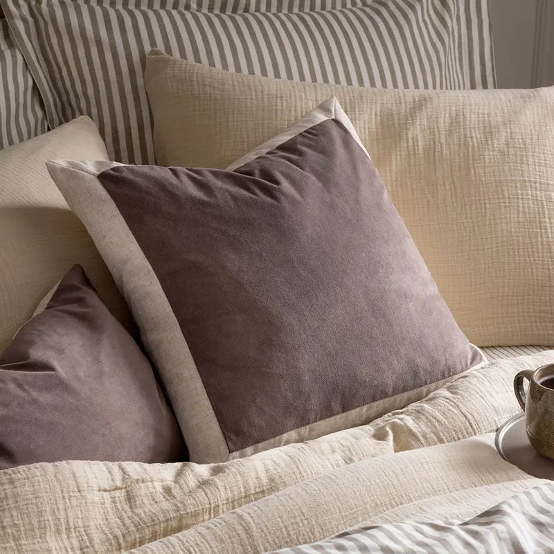 Auden Matte Velvet Cushion Taupe 1