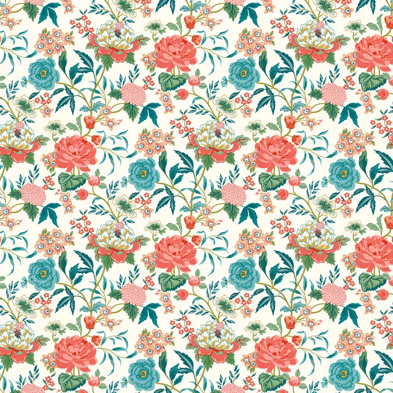 Azalea Wallpaper Sample Cream/Pink 1