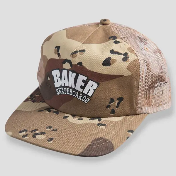 Baker Arch Logo Mesh Snapback Cap - Desert Camo 1