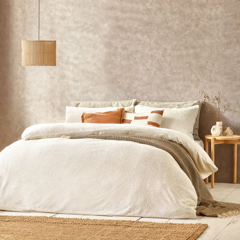 Boucle Duvet Cover Set Ecru 1