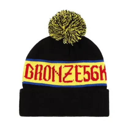 Bronze 56K Poof Ball Beanie - Black 1
