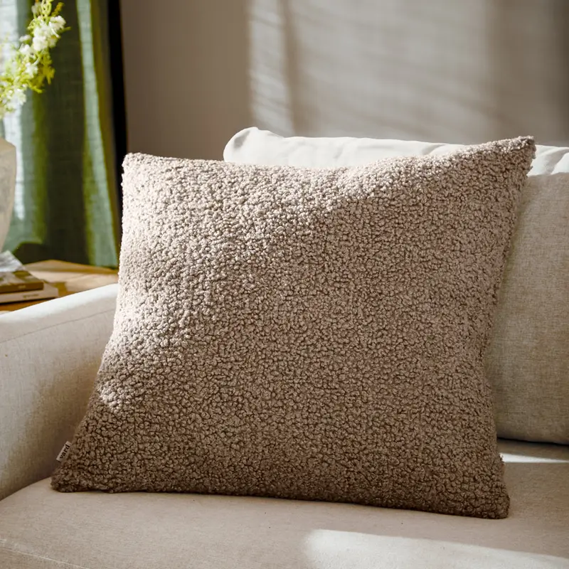 Cabu Chunky Boucle Cushion Taupe 1