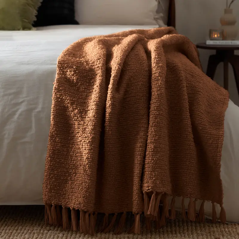 Candar Textured Boucle Throw Ginger 1