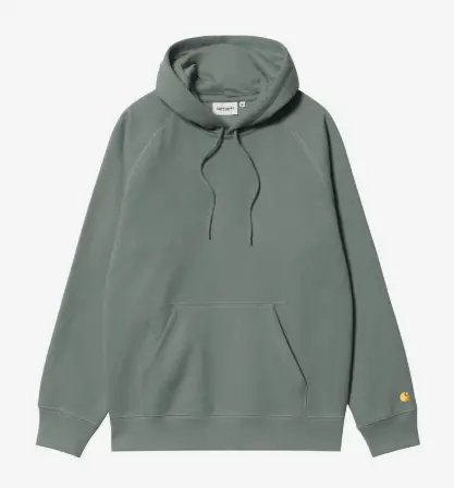 Carhartt Wip Chase Hooded Sweater - Velvet Green/Gold 1