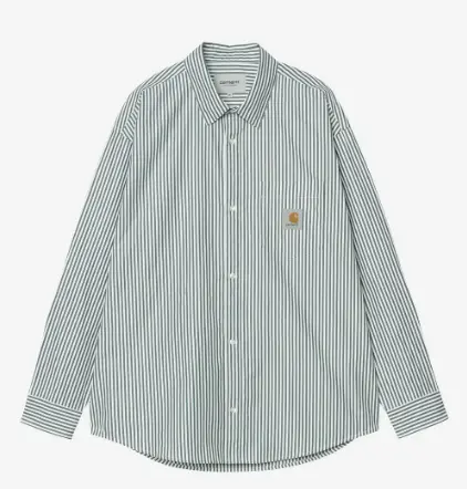 Carhartt Wip Daldry L/S Stripe Shirt - Office Blue/Wax 1