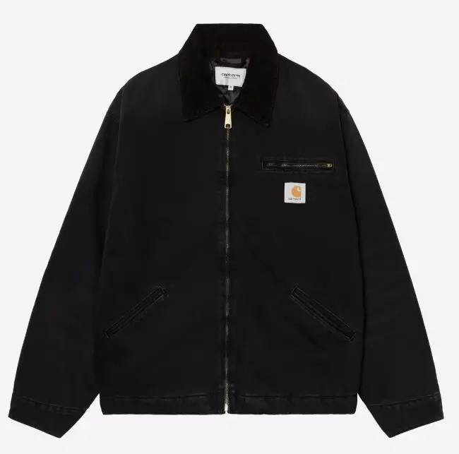 Carhartt Wip Og Detroit Jacket - Black Stone Canvas 1