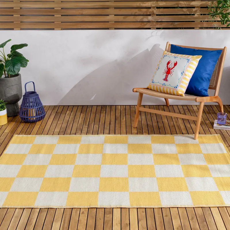 Checkerboard 120X180cm Outdoor Rug Yellow 1