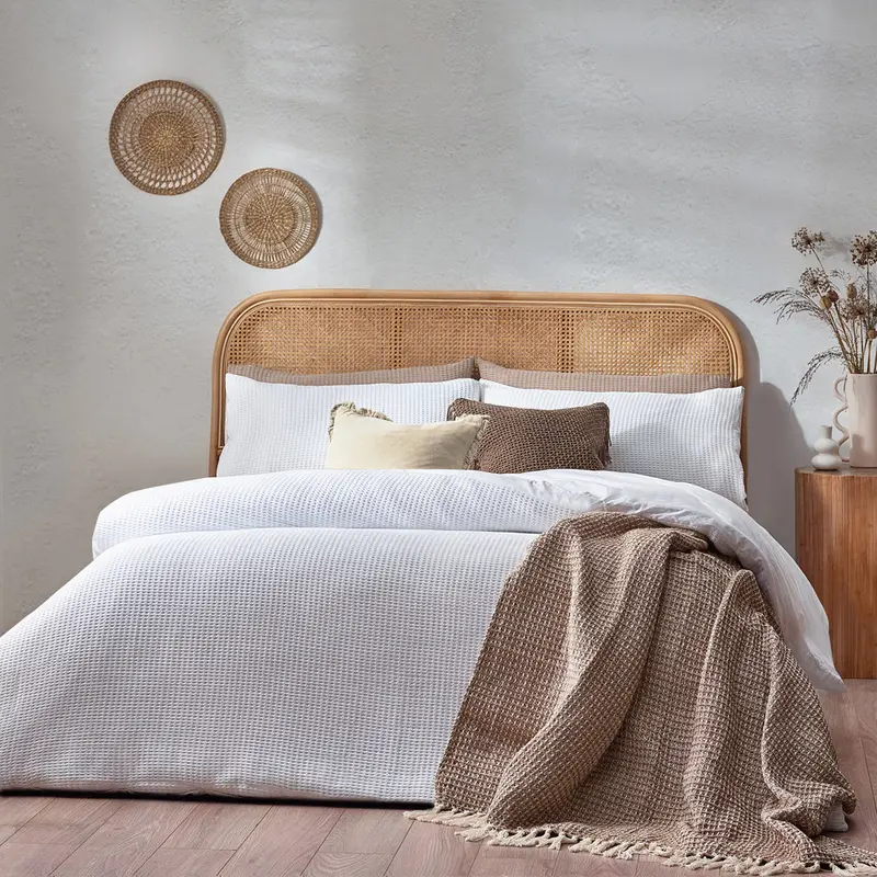 Chunky Waffle Duvet Cover Set White 1