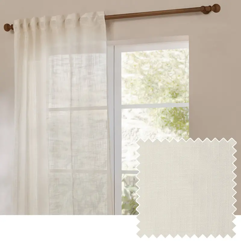 Cirrus Woven Sheer Curtain Panel Pearl 1