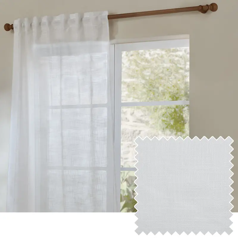 Cirrus Woven Sheer Curtain Panel Snow 1
