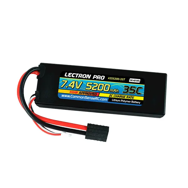 Common Sense Rc Lectron Pro 7.4V 5200Mah 35C Lipo Battery With Traxxas Connector 1