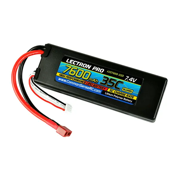 Common Sense Rc Lectron Pro 7.4V 7600Mah 35C Lipo Battery With Deans Connector 1