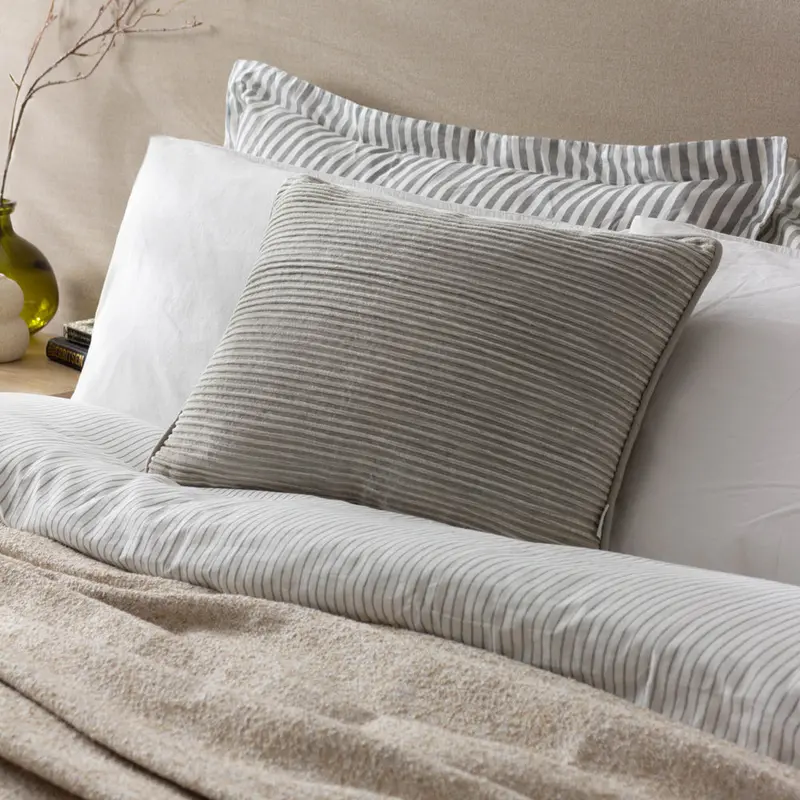 Cove Ribbed Cushion Grey 1