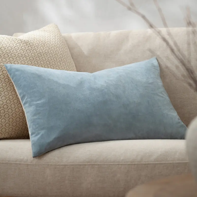 Darland Velvet Cushion Dusty Blue 1