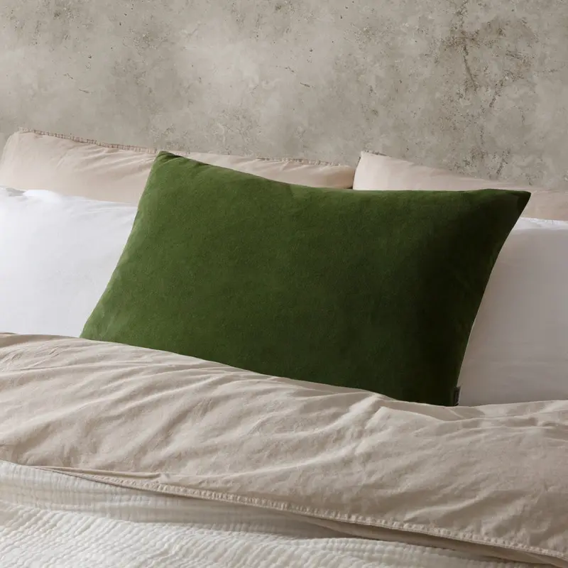 Darland Velvet Cushion Olive Oil 1
