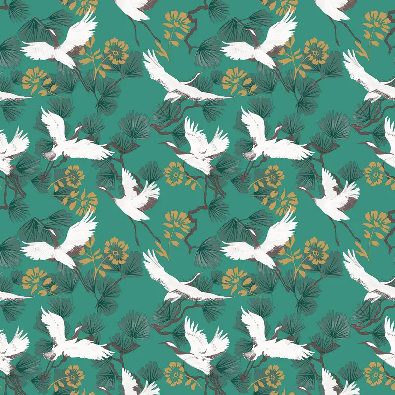 Demoiselle Wallpaper Sample Jade 1
