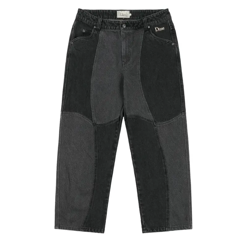 Dime Blocked Relaxed Denim Pants - Black Washed 1
