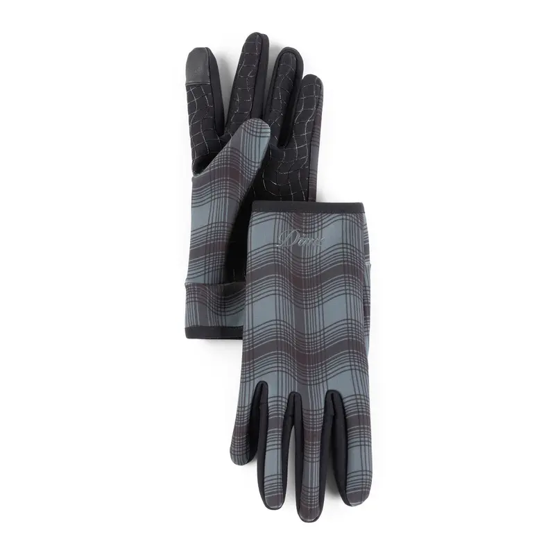 Dime City Plaid Gloves - Charcoal 1