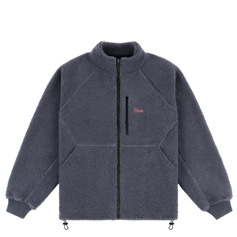 Dime Polar Fleece Sherpa Zip Jacket - Cool Grey 1