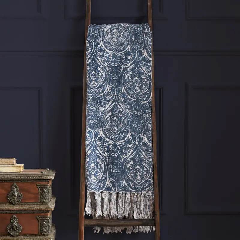 Durelle Printed Throw Delph Blue 1