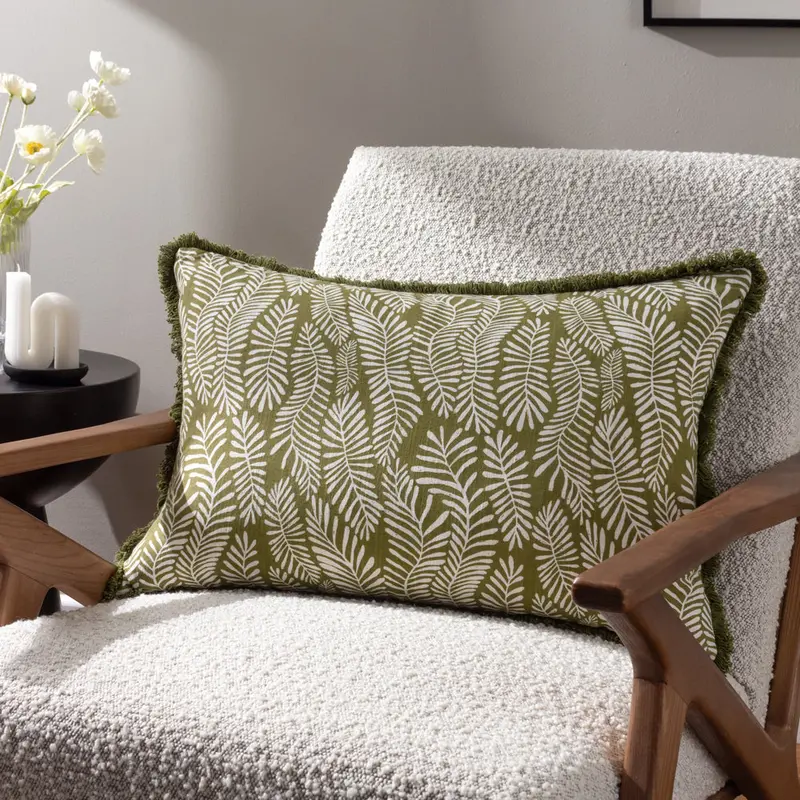 Frond Cushion Olive 1