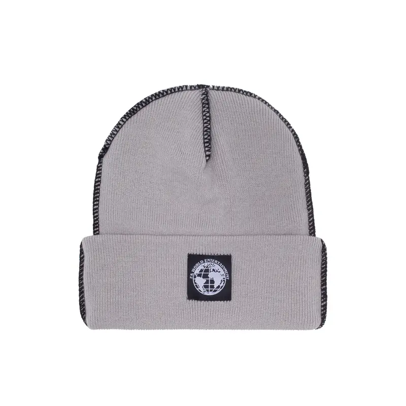Fucking Awesome Fa World Contrast Stitch Cuff Beanie - Grey 1