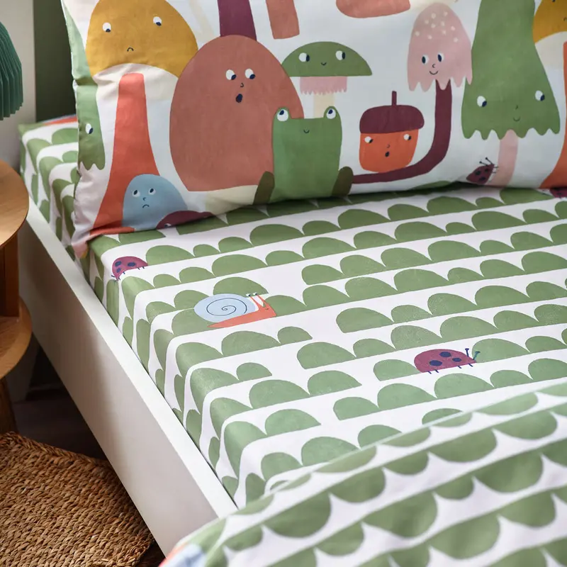 Funguys Geometric Fitted Bed Sheet Multicolour/Green 1