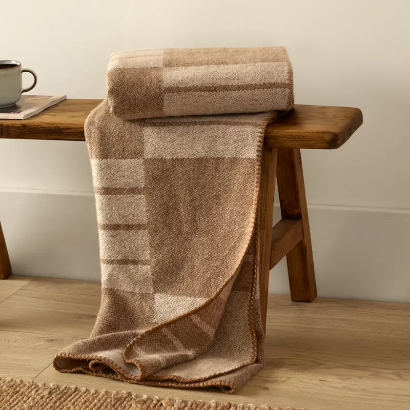 Harlech Woven Reversible Throw Biscuit 1