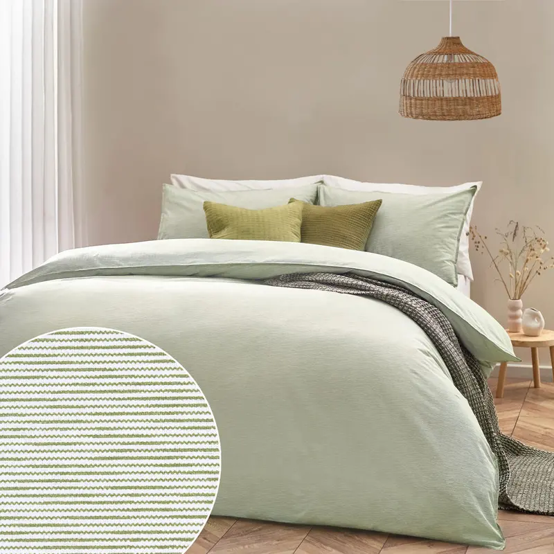 Heaton Stripe Duvet Cover Set Khaki 1