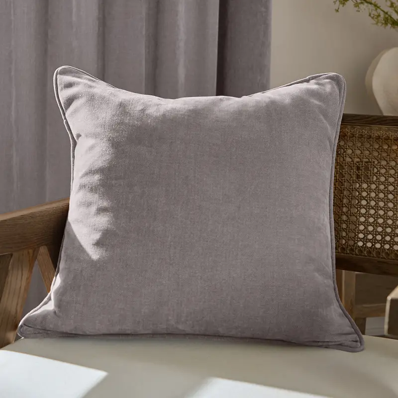 Heavy Chenille Piped Cushion Mauve 1