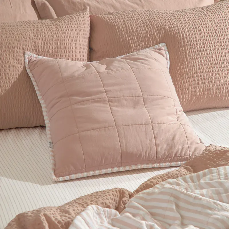 Hebden 100% Cotton Cushion Blush/Cotta 1