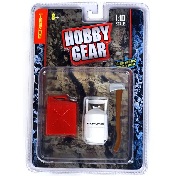 Hobby Gear Scale Accesories Axe, Jerry Can, Propane Set 1