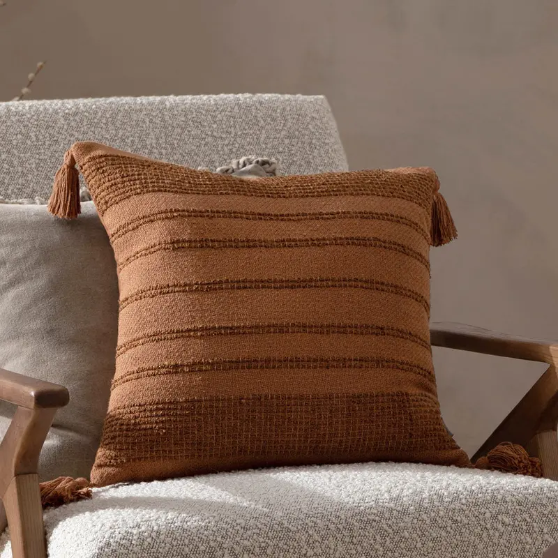 Larch Woven Cushion Ginger 1
