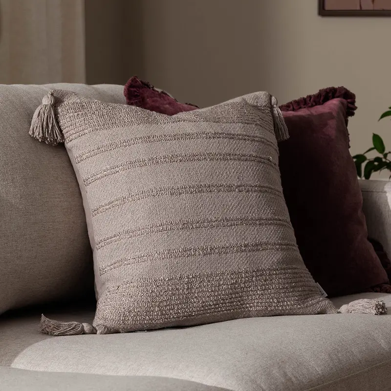 Larch Woven Cushion Stone 1