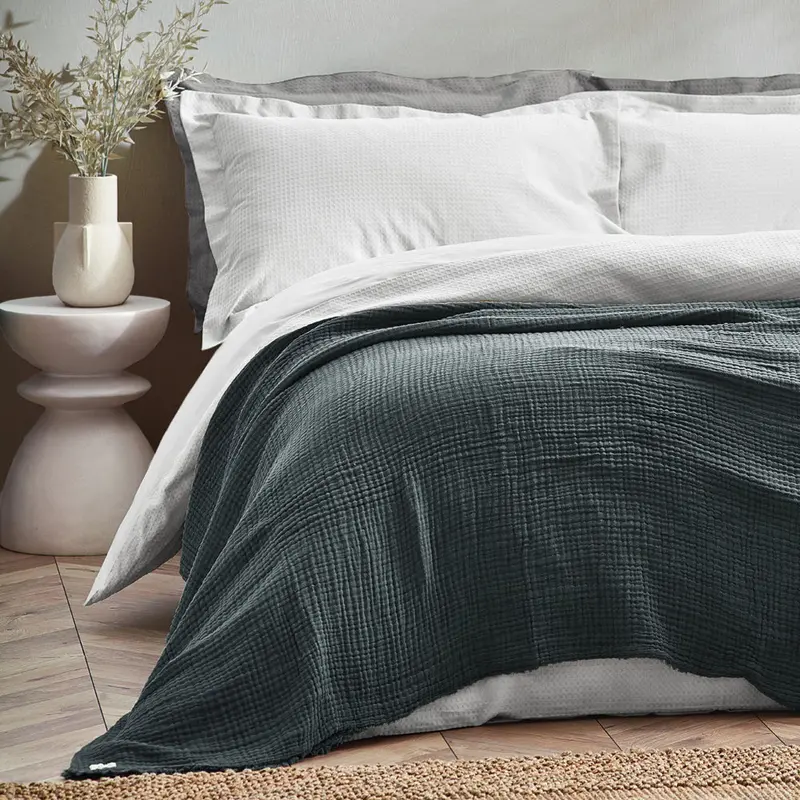 Lark Muslin Cotton Oversized Throw Dusk 1