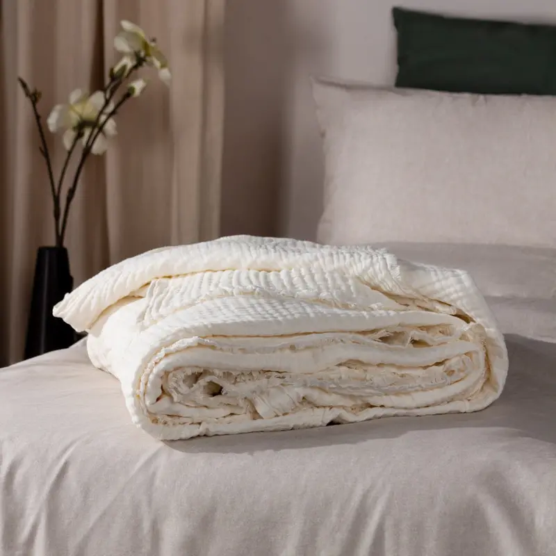 Lark Muslin Cotton Throw White 1