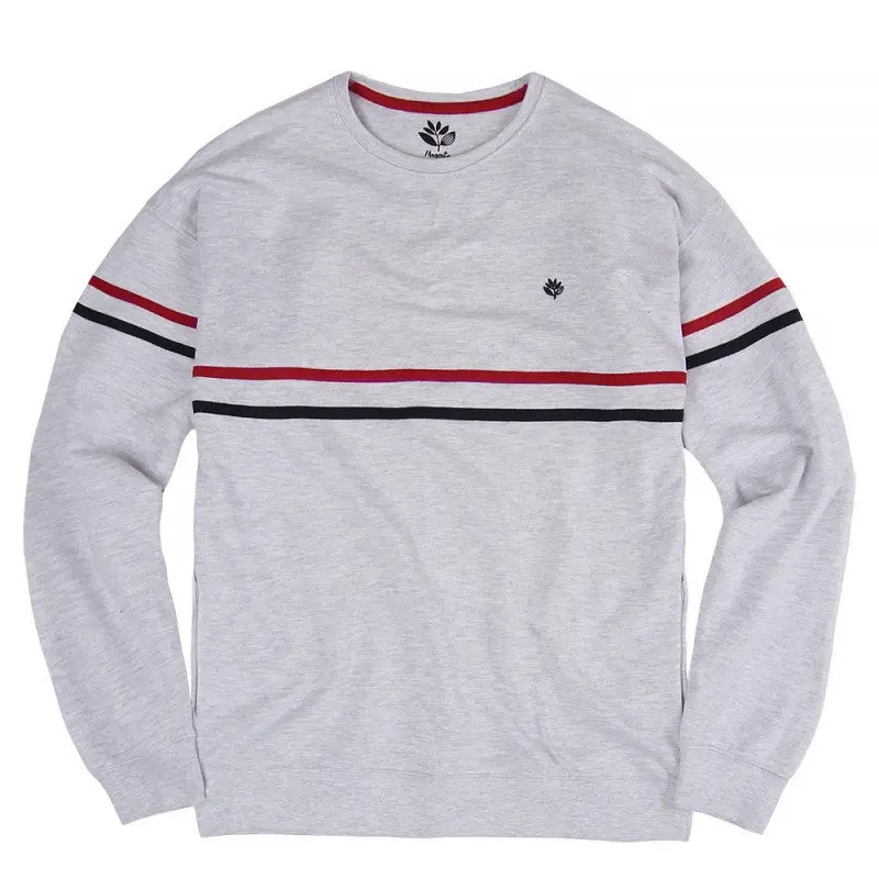Magenta Notre Dame Crewneck - Heather Grey 1