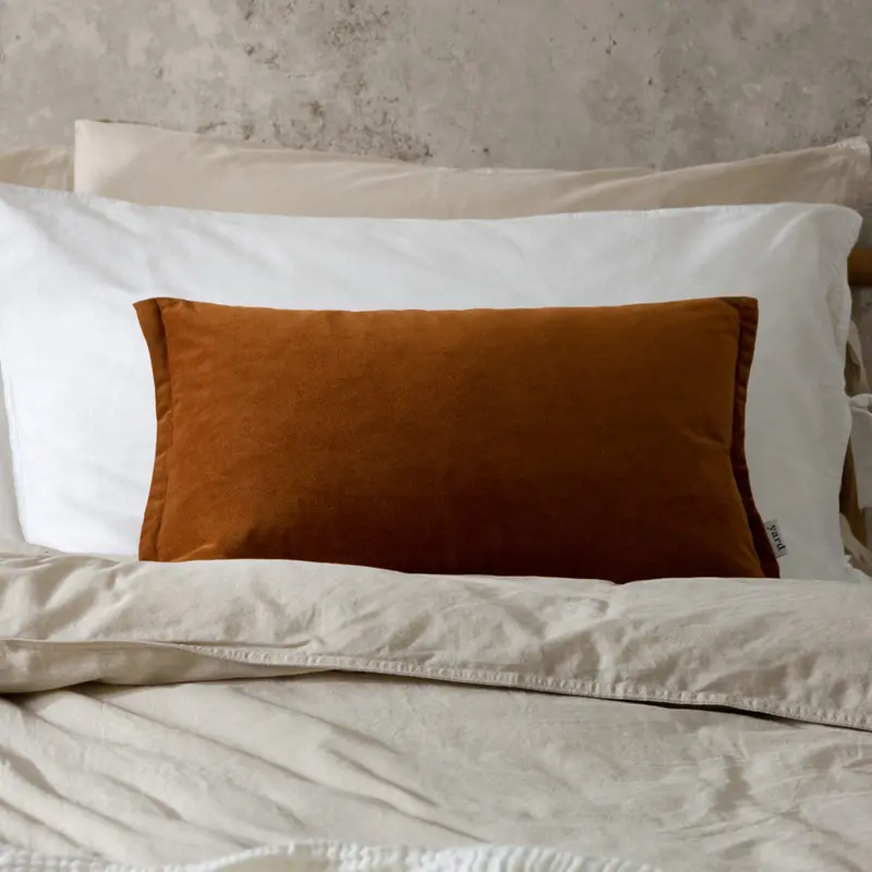 Merton Rectangular Velvet Cushion Pecan 1