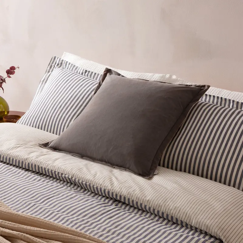 Merton Square Velvet Cushion Taupe 1