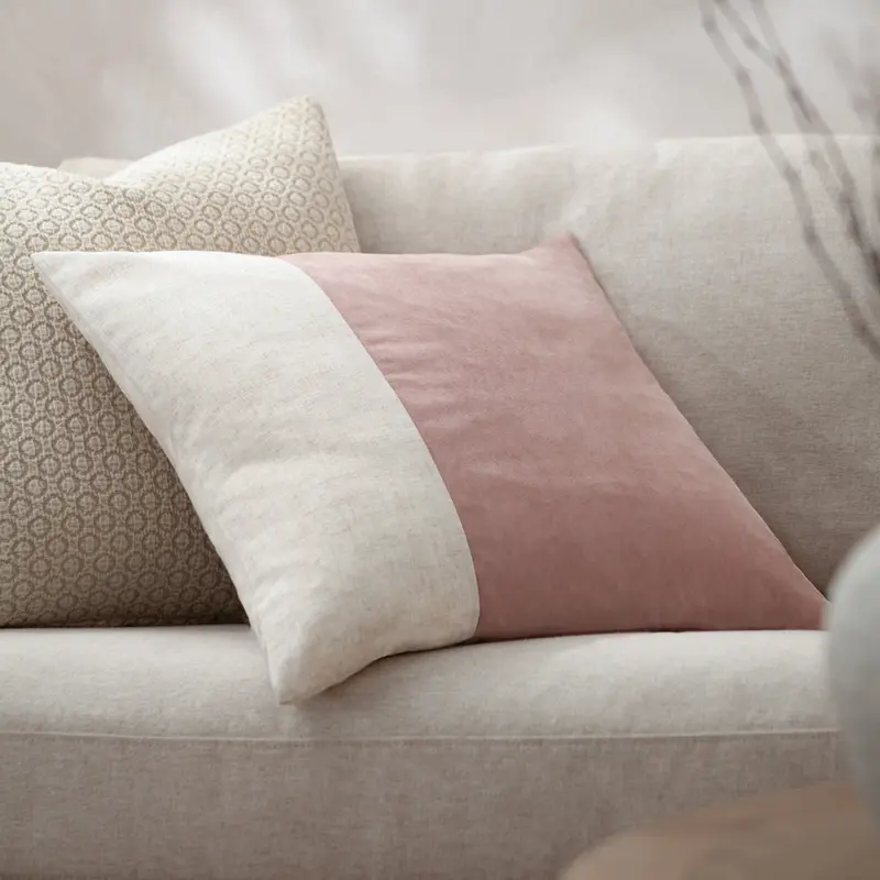 Morden Soft-Washed Velvet Cushion Dusty Rose 1