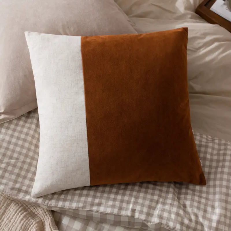 Morden Soft-Washed Velvet Cushion Pecan 1