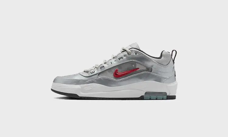 Nike Sb Air Max Ishod Prm Shoe - Metallic Silver/Varsity Red 1